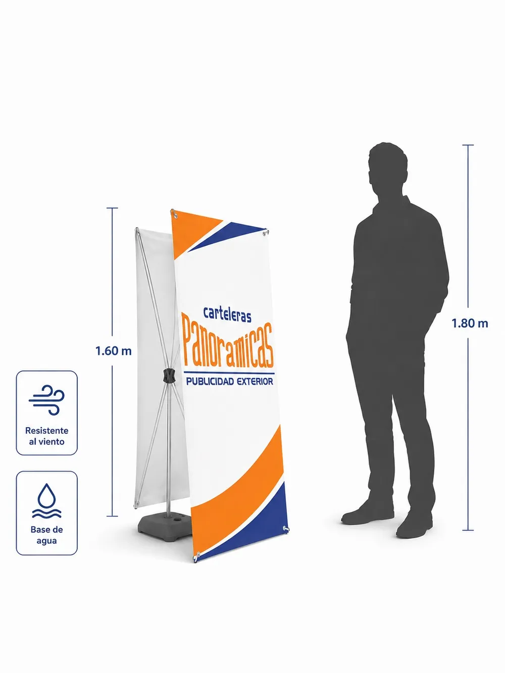 Display Tipo X de 60 cm para Exterior — 0.60 x 1.60 m — display publicitario