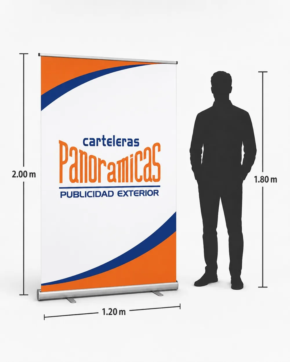 Roll Up de 120 cm — 1.20 x 2.00 m — display publicitario