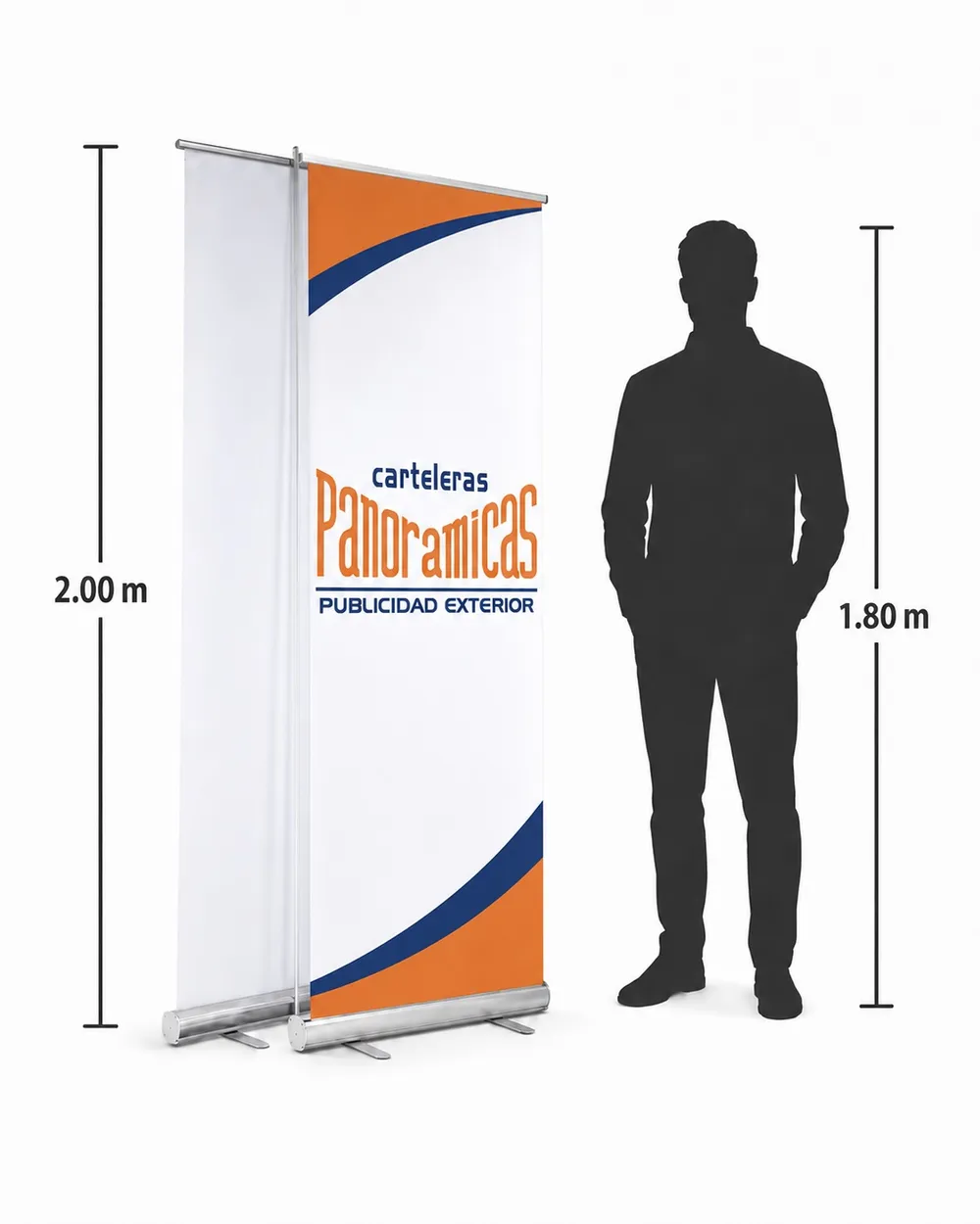 Roll Up de 80 cm — 0.80 x 2.00 m — display publicitario