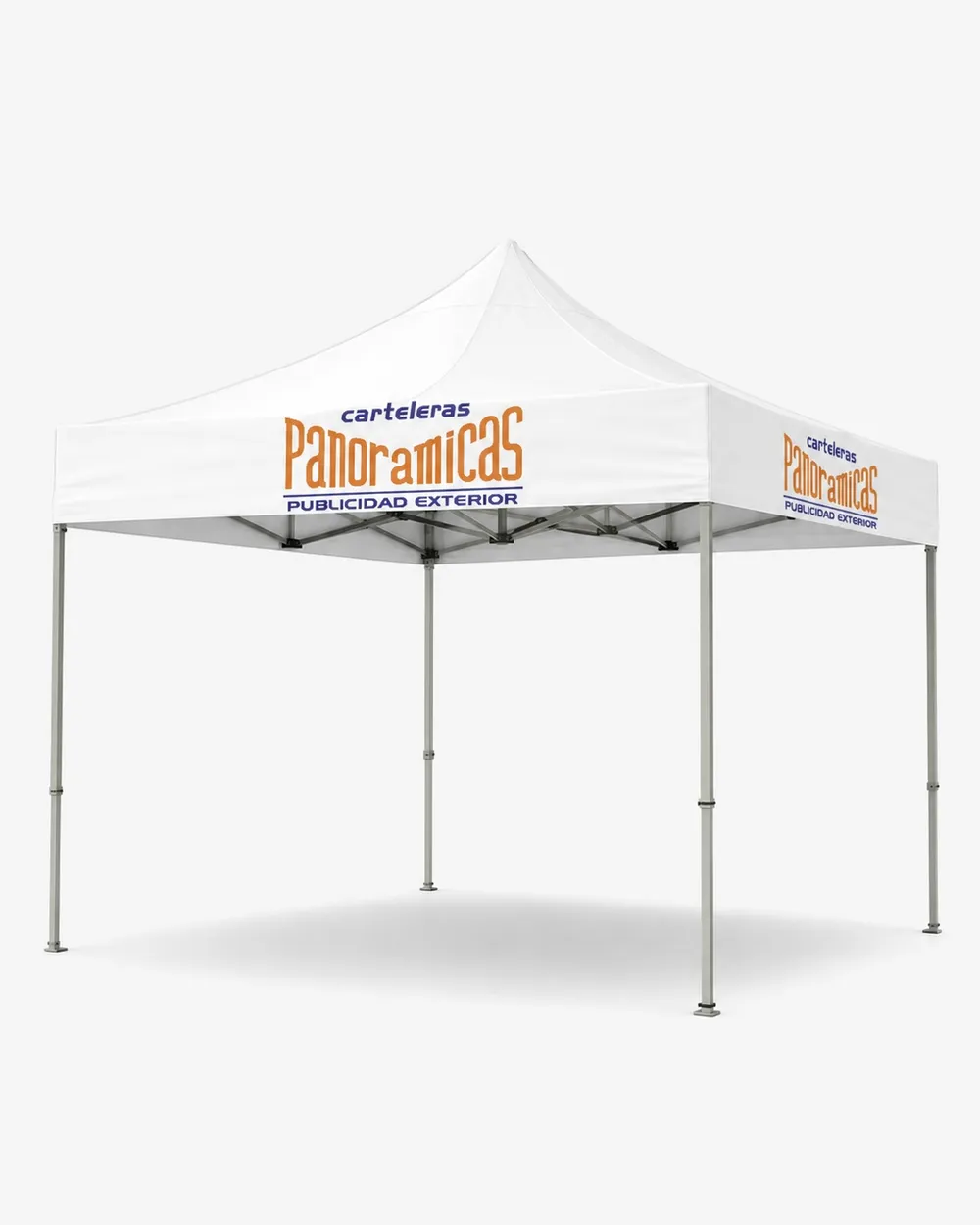 Toldo Promocional con Textil Blanco — 3.00 x 3.00 m — display publicitario